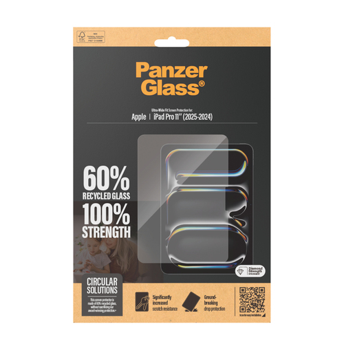 PanzerGlass ® Displayschutz iPad Pro 11'' (2024-2025) | Ultra-Wide Fit. Markenkompatibilität: Apple, Kompatibilität: Apple