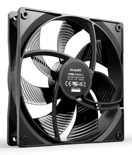 be quiet! Pure Wings 3 Cooling Fan - Gaming Console, PC, Cooling System - 140 mm Maximum Fan Diameter - 97.52m³/h Maximum 