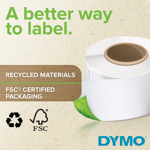 Mehrzwecketikett Dymo - Rechteck - Thermodirekt - Weiß - Polypropylen, Plastik - 160 / Rolle - 1 Rolle