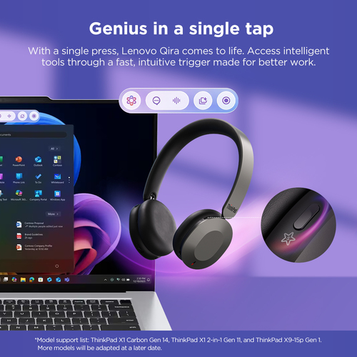 Cuffie Lenovo Wireless Over-the-head Stereo - Binaural - Supra-aural