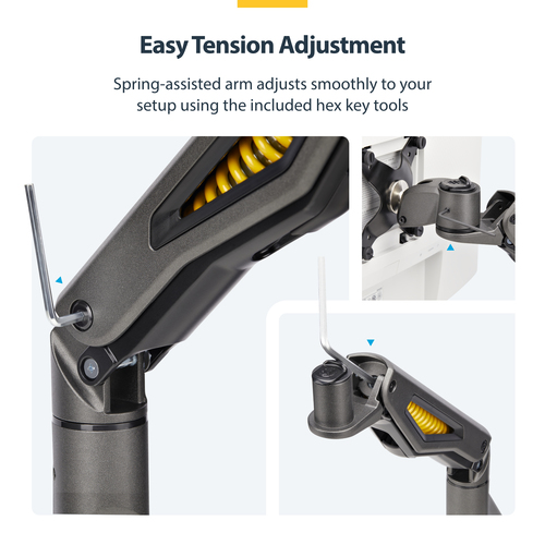StarTech.com Mounting Arm for Monitor, Display - Black - Landscape/Portrait - TAA Compliant - Height Adjustable - 1 Displa