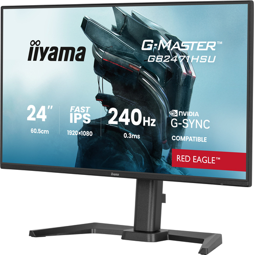 Moniteur de jeu LCD iiyama G-MASTER Red Eagle GB2471HSU-B1 24" Classe Full HD - 16:9 - Noir mat - 60,5 cm (23,8") Viewable