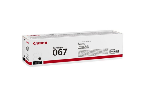 Canon 067. Rendimento da página de toner preto: 1350 páginas, Cor(es) dos cartuchos de impressão: Preto, Quantidade por co
