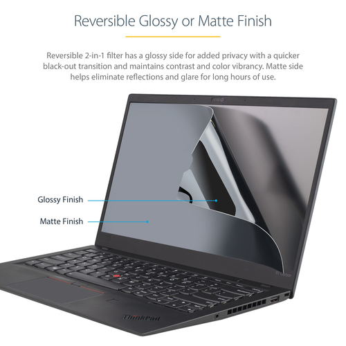 StarTech.com 15.6-inch 16:9 Laptop Privacy Filter, Anti-Glare Privacy Screen w/51% Blue Light Reduction, +/- 30° View Angl