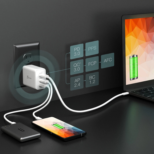 j5create JUP3365E-EN 65W GaN USB-C® 3-Port Charger. Charger type: Indoor, Power source type: AC, Charger compatibility: He