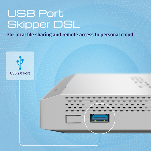 KEENETIC Skipper DSL (KN-21112, Modem/Router ADSL2+/VDSL2, 4 porte 1Gbps, Wi-Fi AC1200, mesh, VPN, Parental Control, Media