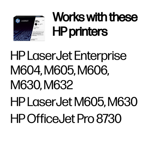 HP 81A (CF281A) Original Laser Cartucho de toner - Embalagem Individual - Preto - 1 Cada - Laser - 1 Pack