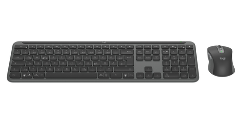 Logitech Signature Slim MK950 Tastatur & Maus - Deutsch - Tastatur, Kabellos, Bluetooth, 5.1 USB Typ-A, Schere, Graphit - 