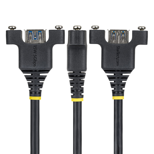 StarTech.com 2m USB-A Panelmontage Kabel, USB-A Stecker auf Buchse, USB 5Gbps Erweiterungskabel, Panelmontage Adapter - Sc