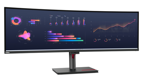 Lenovo ThinkVision P49W-30 49" Class Dual Quad HD (DQHD) Curved Screen LED Monitor - 32:9 - 124.5 cm (49") Viewable - In-p
