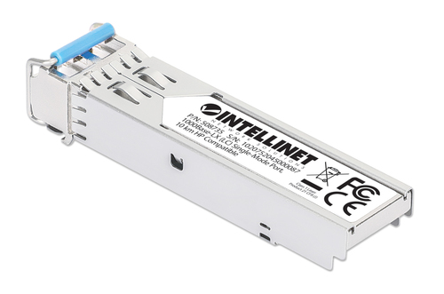 Intellinet Gigabit Fiber SFP Optical Transceiver Module 1000Base-LX (LC) Single-Mode Port, 10 km (6.2 mi.), HPE-compatible