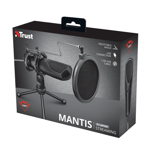MikrofonTrust Mantis GXT 232 - Kabelgebunden - Kondensator - Omnidirektional - 1,50 m - USB - Desktop - 50 Hz bis 16 kHz