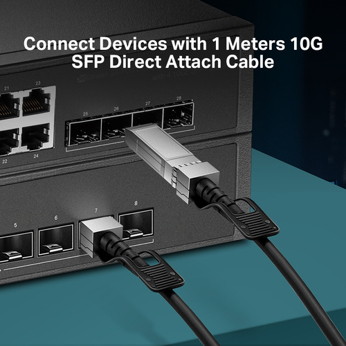 Omada 1 m Twinaxial Network Cable - Cable for Network Device, Rack, Switch, Network Adapter - First End: 1 x Sfp+ network 