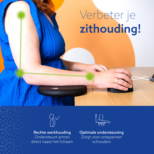 R-Go Tools Armrest R-Go split, ergonomic armrest in two parts, adjustable, symmetrical, with softfoam, black. Product colo