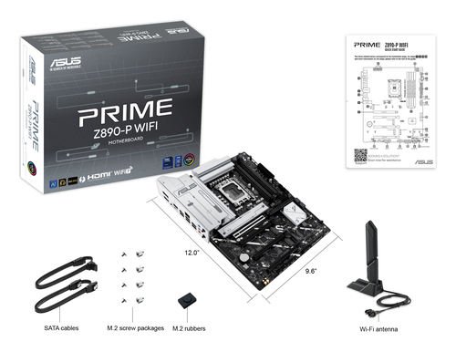 Carte mère de jeux de bureau Asus Prime Z890-P WIFI - Intel Z890 Chipset - Socket LGA-1851 - ATX - Core Ultra Processor Su