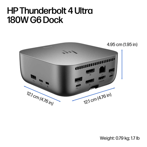 HP Thunderbolt 4 Ultra 180 W G6 Dockingstation. Konnektivitätstechnologie: Kabelgebunden, Hostschnittstelle: Thunderbolt 4