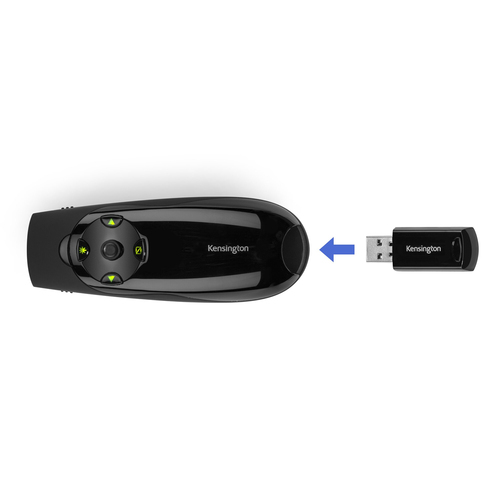 Kensington Presenter Expert Presentation Pointer - Radio Frequency - USB - Laser - 4 Button(s) - Black - Wireless - 50 m -