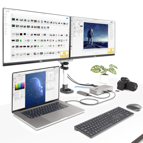 StarTech.com Universal USB4 & Thunderbolt 4 Docking Station, Quad Display on Windows, Dual Display on MacBook, HDMI DP Doc