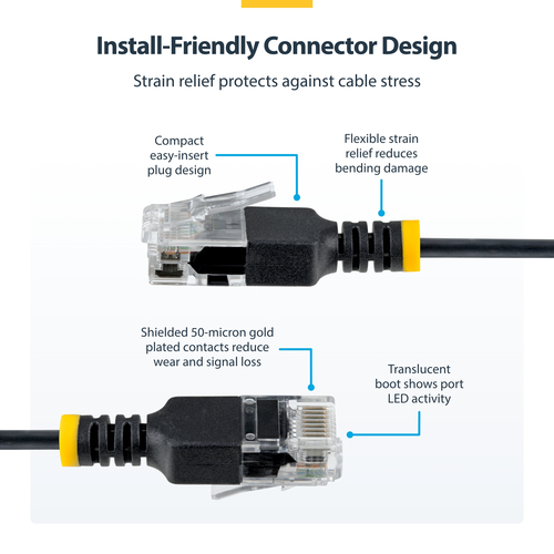 StarTech.com 15 cm Category 6a Network Cable - 1 - Cable for Network Device, Switch, Rack Server, Patch Panel - First End: