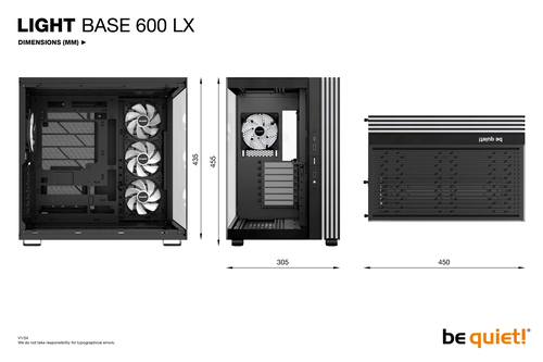 be quiet! Light Base 600 LX Black Computergehäuse - ATX, Micro ATX, Mini ATX Motherboard Supported - Midi-Tower - Stahl, G