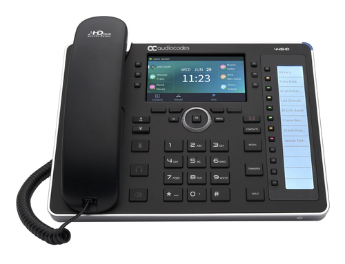 AudioCodes 445HD IP Phone - Corded - Corded - Bluetooth, Wi-Fi - Black - VoIP - 10.9 cm (4.3") LCD - 2 x Network (RJ-45) -