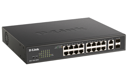 Commutateur Ethernet D-Link DGS-1100 DGS-1100-18PV2 16 Ports Gérable - 2 Couche supportée - Modulaire - 2 Emplacements SFP