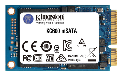 Kingston Technology 1024G SSD KC600 SATA3 mSATA. SSD capacity: 1 TB, SSD form factor: mSATA, Read speed: 550 MB/s, Write s