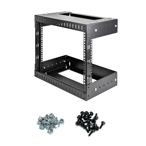 StarTech.com 8U 19" Wall Mount Network Rack - Adjustable Depth 12-20" Open Frame for Server Room /AV/Data/Computer Equipme
