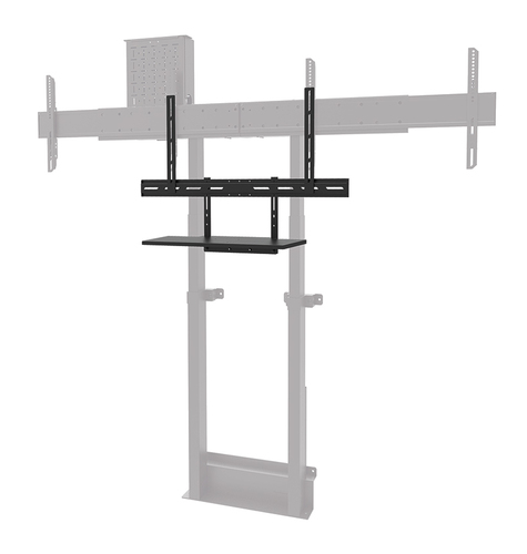 Neomounts Mounting Shelf for Keyboard, Mouse - Black - Height Adjustable - 43"" (109.22 cm) to 110"" (279.40 cm) Screen Su
