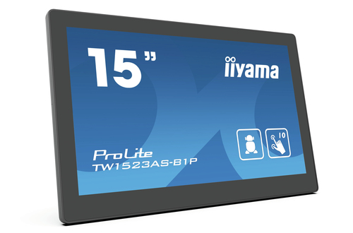 iiyama ProLite TW1523AS-B1P. Taille de l'écran: 39,6 cm (15.6"), Résolution de l'écran: 1920 x 1080 pixels, Type HD: Full 