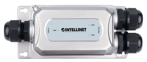 Intellinet 2-Port Outdoor Vandalproof Gigabit PoE++ Extender, Two 30 W Ports, Extends PoE up to 100 m (328 ft.), 60 W Powe