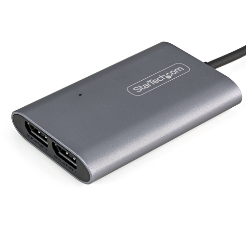 StarTech.com Thunderbolt to Dual DisplayPort Adapter DP 1.4, Dual 4K 60Hz DP Video Converter, 2x Monitor Display Adapter, 