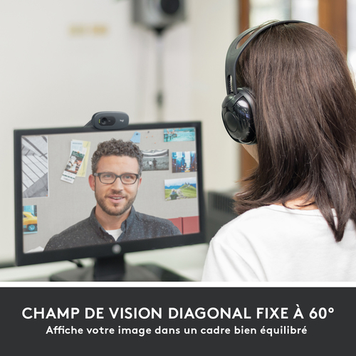 Logitech C505 - Webcam - 30 fps - Schwarz - USB - 1er Pack - 1280 x 720 Pixel Videoauflösung - Fixfokus - Mikrofon - Noteb