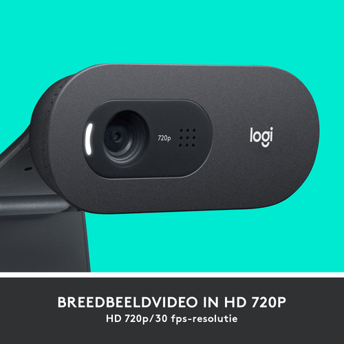 Logitech C505 - Webcam - 30 fps - Schwarz - USB - 1er Pack - 1280 x 720 Pixel Videoauflösung - Fixfokus - Mikrofon - Noteb