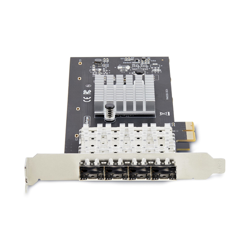 StarTech.com 4-Port GbE SFP Network Card, PCIe 2.0 x2 (x4, x8, x16 Compatible), Intel I350-AM4, Copper/Fiber Optic, Gigabi