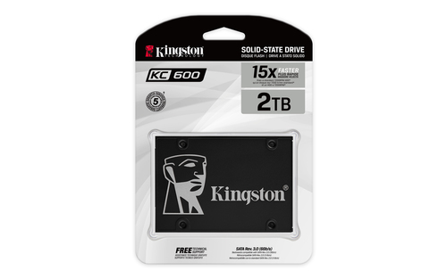 Kingston KC600 2 TB Unidade de estado sólido - 2,5" Interno - SATA (SATA/600) - 3.5" Carrier - Notebook, PC Secretária Dev