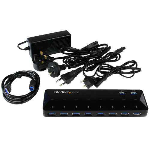 StarTech.com USB Hub - USB 3.0 - External - Black - 10 Total USB Port(s) - 10 USB 3.0 Port(s) - PC