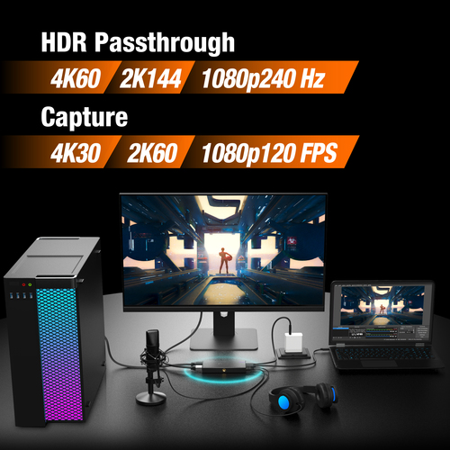 j5create JVA14-N 4K Game Capture Station. Product colour: Black, Host interface: USB 3.2 Gen 1 (3.1 Gen 1), Video capture 