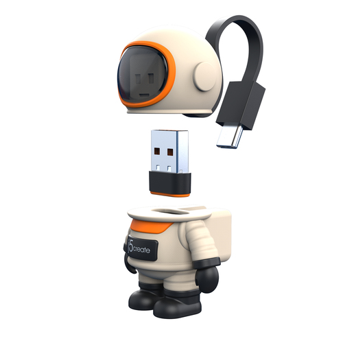 j5create JUAW22. Hostschnittstelle: USB Typ-C. Datenübertragungsrate: 480 Mbit/s, Produktfarbe: Schwarz, Grau, Orange, Geh