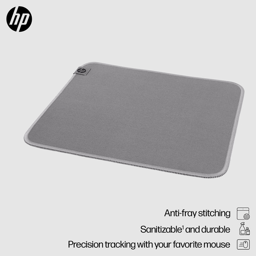 HP 105 Sanitizable Mouse Pad. Width: 230 mm, Depth: 200 mm. Product colour: Grey