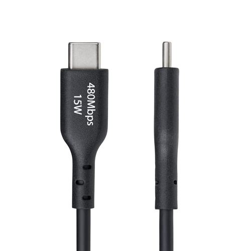 StarTech.com 1m (3ft) USB-A to USB-C Charging Cable, Charge & Sync, 3A, USB 2.0, TPE Jacket - Black USB Charging Cord - US