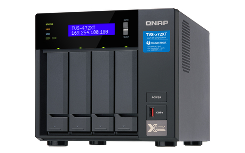 QNAP TVS-472XT-i3-4G 4 x Total Bays SAN/NAS/DAS Storage System - 5 GB Flash Memory Capacity Core i3 - 4 GB RAM - DDR4 SDRA