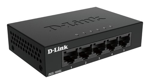 D-Link DGS-105 5 Anschlüsse Ethernet-Switch - 2 Unterstützte Netzwerkschicht - 3,10 W Stromverbrauch - Verdrilltes Doppelk