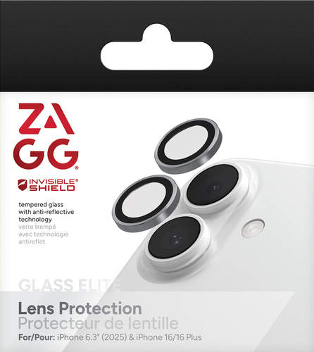 InvisibleShield Glass Elite (CameraRings) Lens Protection For Apple iPhone 17/16/16+ Silver. Brand compatibility: Apple, C