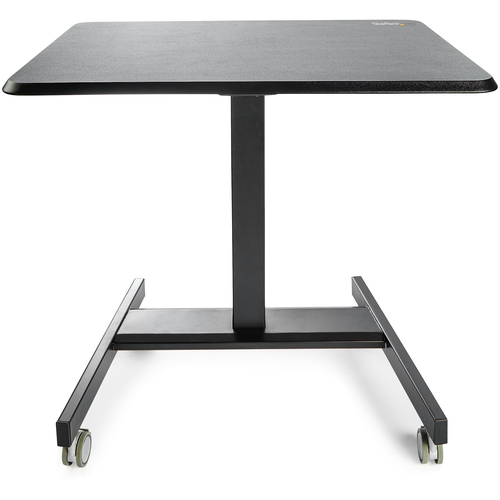 StarTech.com Mobile Standing Desk - Portable Sit-Stand Ergonomic Height Adjustable Cart on Wheels - Rolling Computer/Lapto
