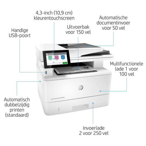 HP LaserJet Enterprise MFP M430f. Print technology: Laser, Printing: Mono printing, Maximum resolution: 1200 x 1200 DPI. C