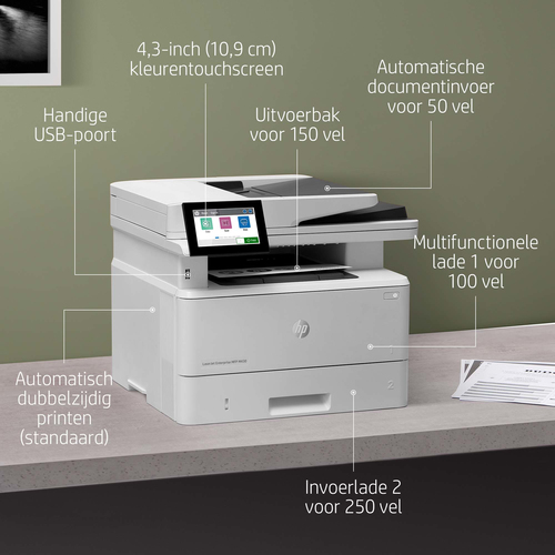 HP LaserJet Enterprise MFP M430f. Print technology: Laser, Printing: Mono printing, Maximum resolution: 1200 x 1200 DPI. C