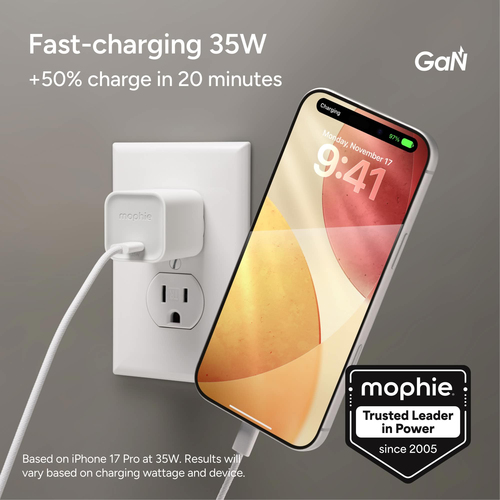 MOPHIE WALL ADAPTER USB-C 35W GAN WHITE