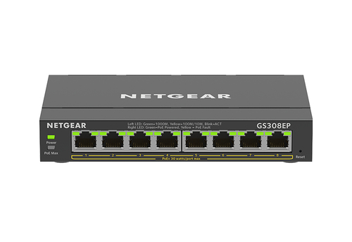 Netgear 300 GS308EP 8 Ports Manageable Ethernet Switch - Gigabit Ethernet - 10/100/1000Base-T - 3 Layer Supported - 62 W P