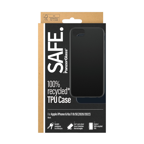 Safe Hülle für Apple iPhone 6, iPhone 6s, iPhone 7, iPhone 8, iPhone SE 2, iPhone SE 3 Smartphone - Schwarz - Bulk - Therm